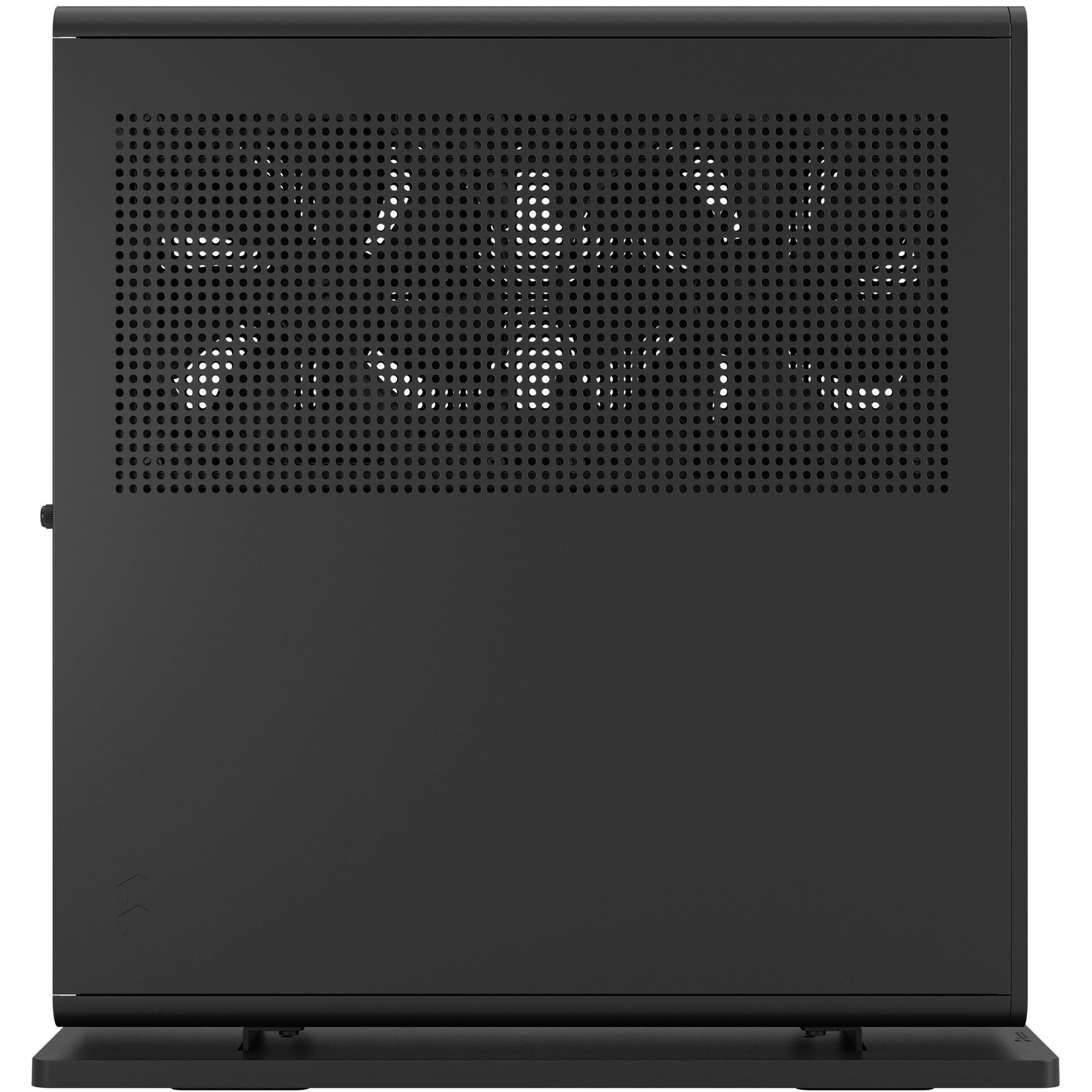 A large main feature product image of Fractal Design Ridge PCIe 4.0 SFF 12.6L Vertical Mini-ITX Case (Black)
