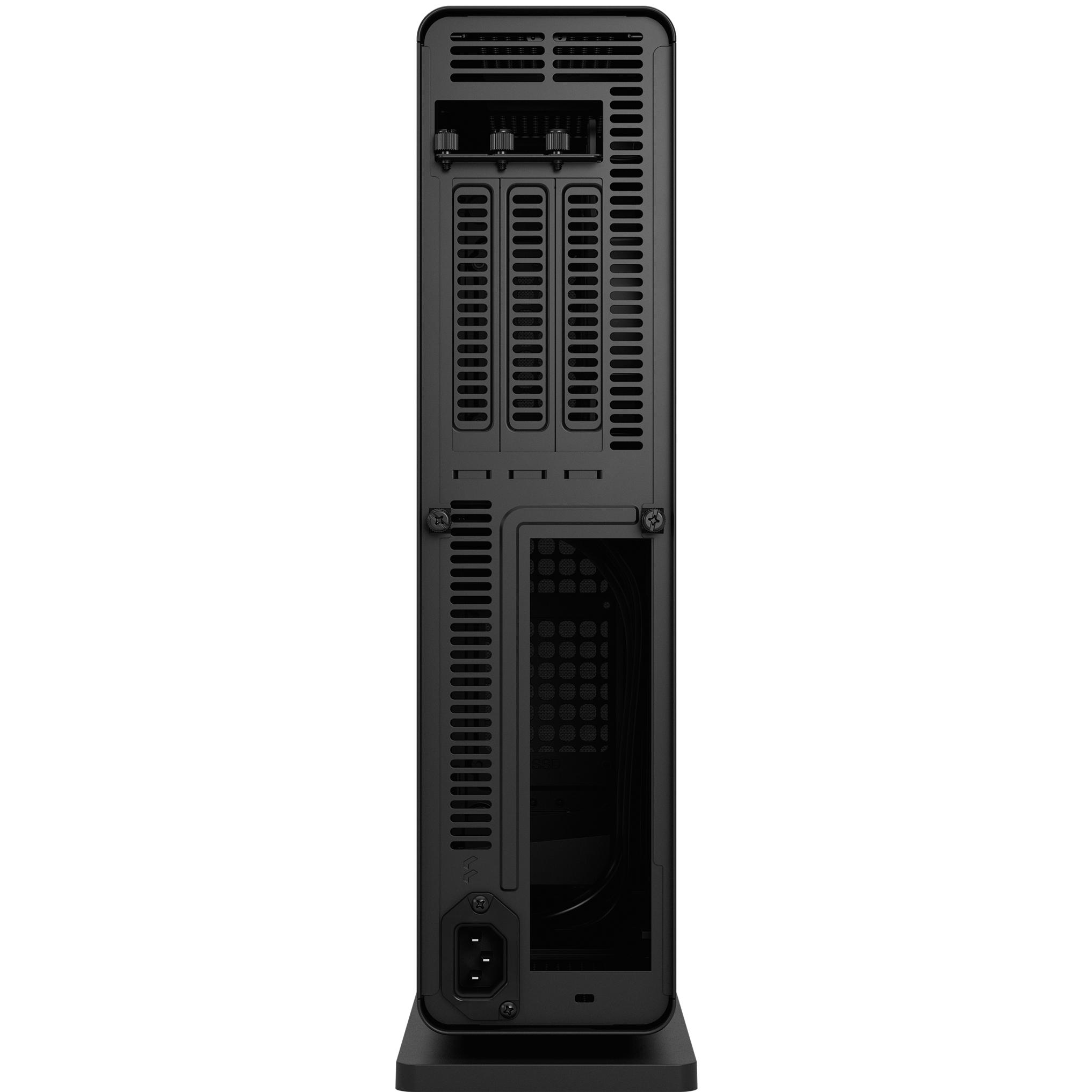 A large main feature product image of Fractal Design Ridge PCIe 4.0 SFF 12.6L Vertical Mini-ITX Case (Black)