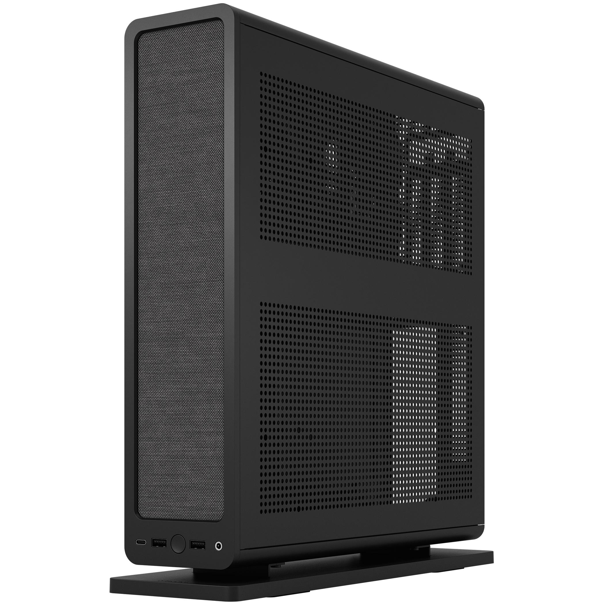 A large main feature product image of Fractal Design Ridge PCIe 4.0 SFF 12.6L Vertical Mini-ITX Case (Black)