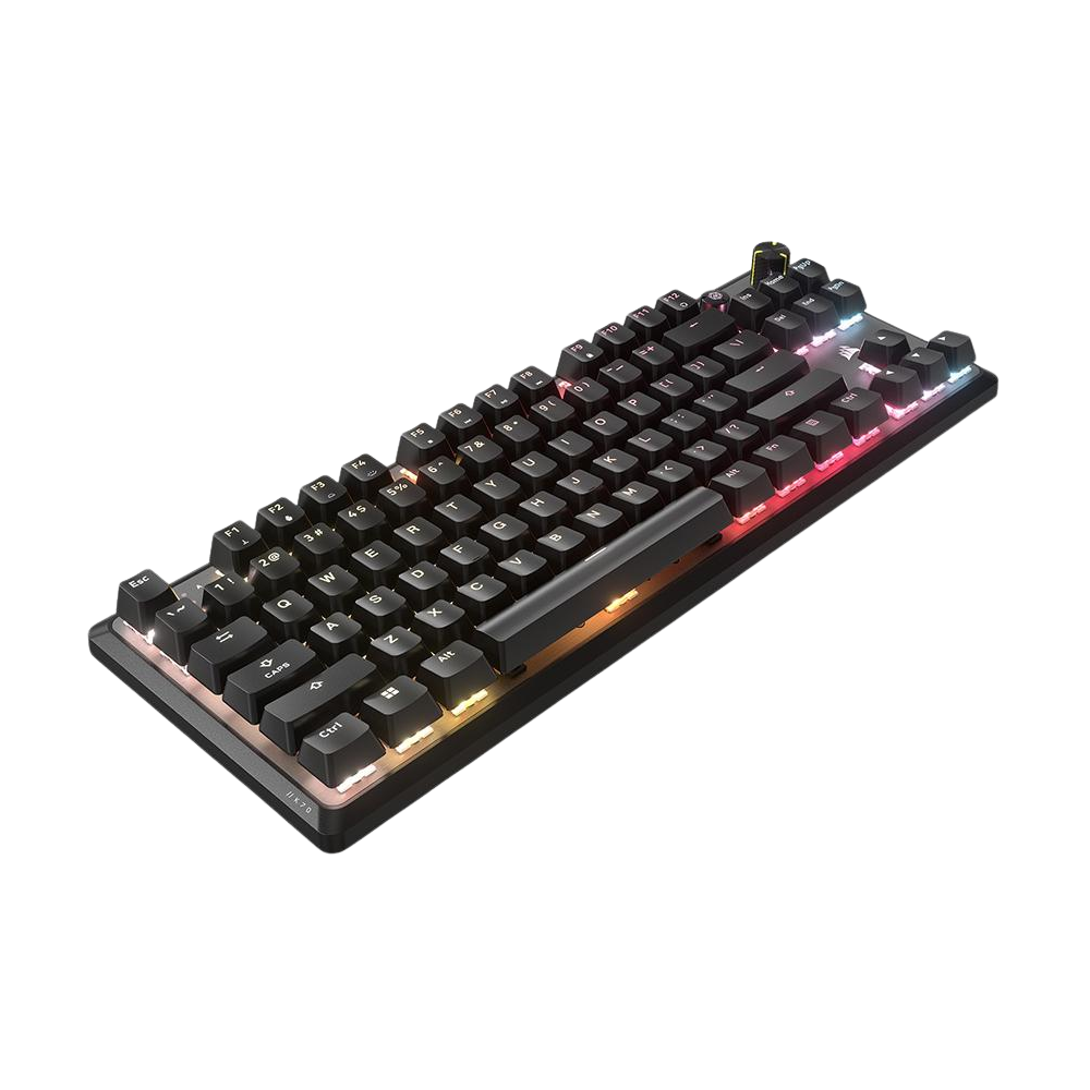 A large main feature product image of Corsair K70 CORE TKL RGB Mechanical Gaming Keyboard (MLX Red V2 Switch)