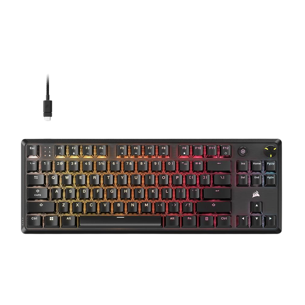 A large main feature product image of Corsair K70 CORE TKL RGB Mechanical Gaming Keyboard (MLX Red V2 Switch)