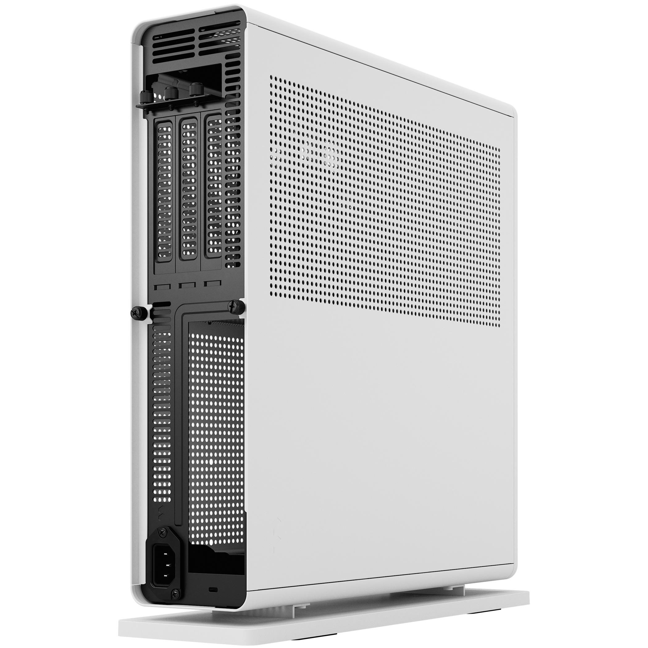 A large main feature product image of Fractal Design Ridge PCIe 4.0 SFF 12.6L Vertical Mini-ITX Case (White)