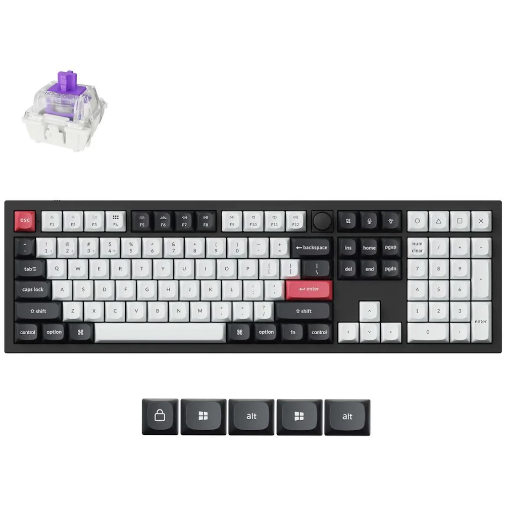 Keychron Q6 HE - Fullsize QMK Wireless Custom Keyboard - Black (Gateron Nebula Magnetic Switch)