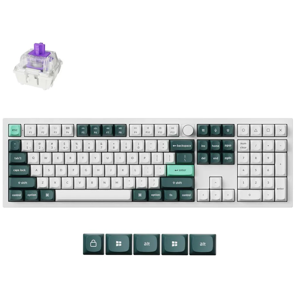 Keychron Q6 HE - Fullsize QMK Wireless Custom Keyboard - White (Gateron Nebula Magnetic Switch)