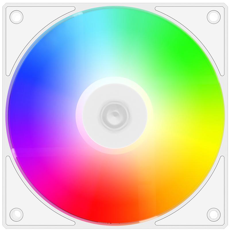 A large main feature product image of ID-COOLING AS Series 120mm ARGB PWM Fan (White)