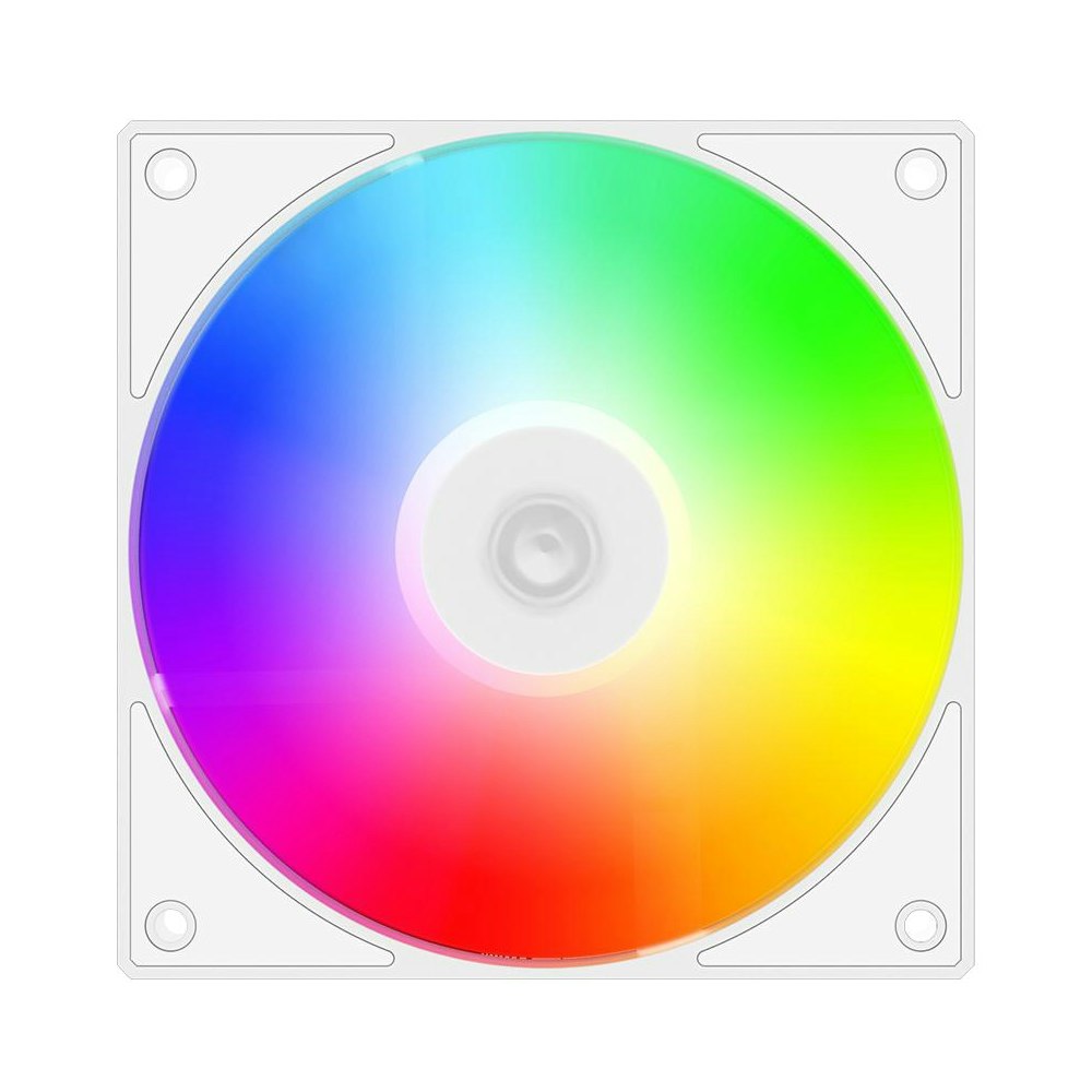 A large main feature product image of ID-COOLING AS Series 120mm ARGB PWM Fan 3-Pack (White)