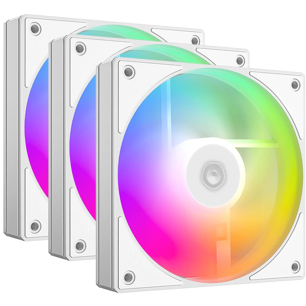 ID-COOLING AS Series 120mm ARGB PWM Fan 3-Pack (White)