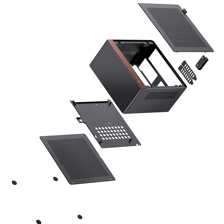 A large main feature product image of Jonsbo NV10 - SFF 4.5L Mini-ITX Case (Black)