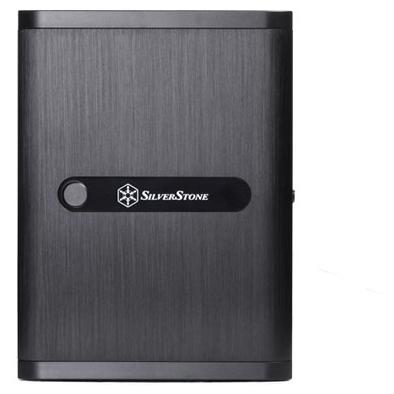 A large main feature product image of SilverStone DS380 Compact 21.6L Mini-ITX NAS Case