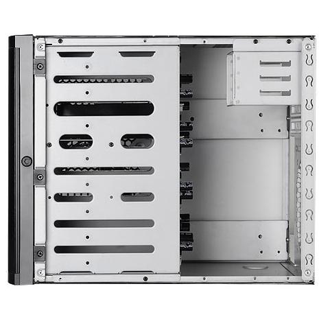 A large main feature product image of SilverStone DS380 Compact 21.6L Mini-ITX NAS Case