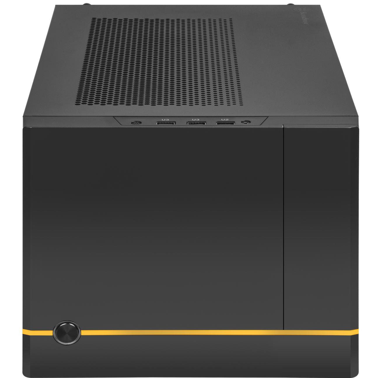 A large main feature product image of SilverStone SUGO 14 SFF 19.6L Mini-ITX Case (Black)