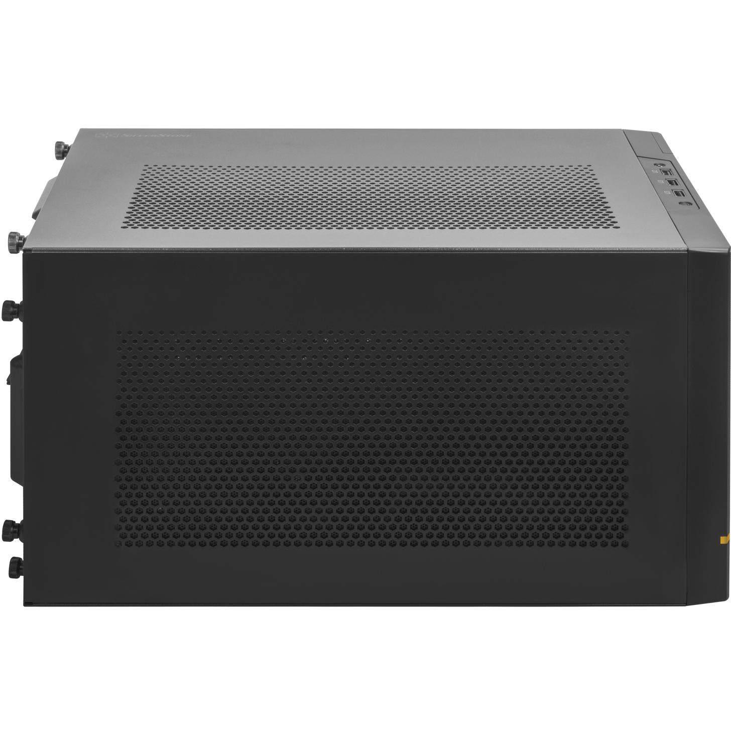 A large main feature product image of SilverStone SUGO 14 SFF 19.6L Mini-ITX Case (Black)