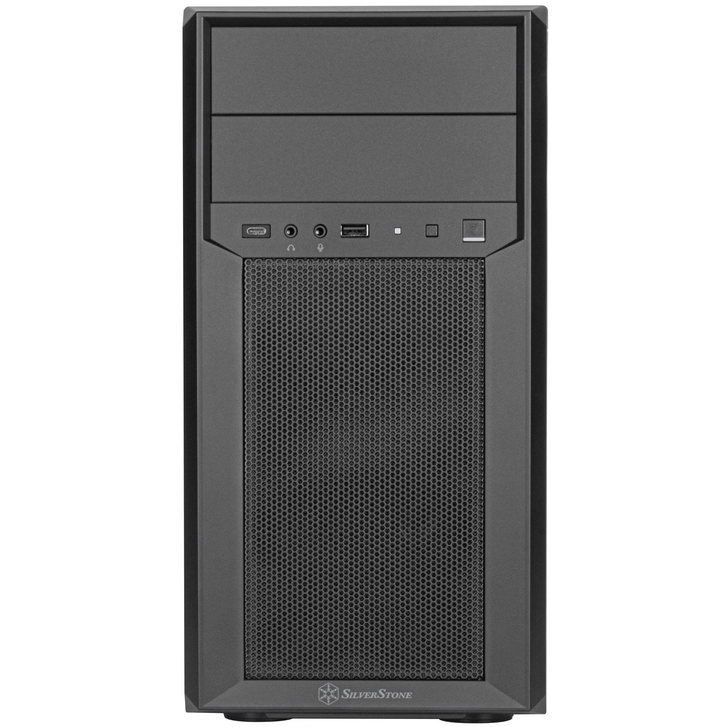 A large main feature product image of SilverStone FARA 313 USB-C Micro Tower Case (Black)