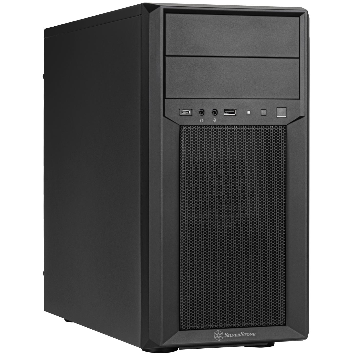 A large main feature product image of SilverStone FARA 313 USB-C Micro Tower Case (Black)