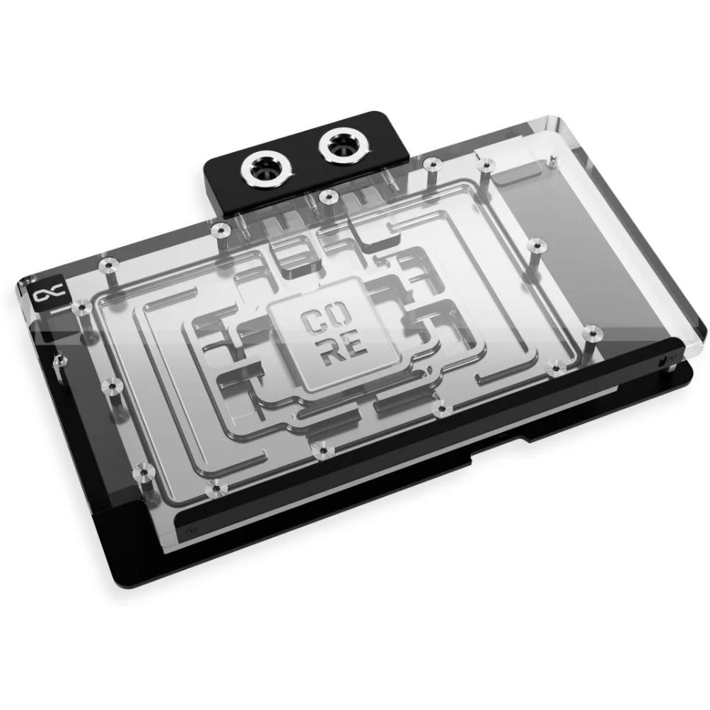 A large main feature product image of Alphacool Core GeForce RTX 5090 TUF Gaming GPU Water Block