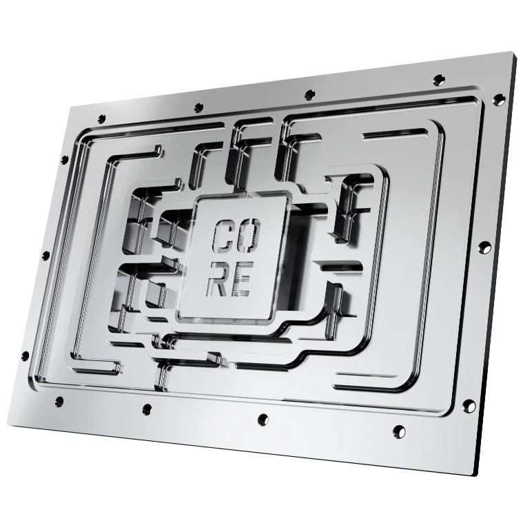 A large main feature product image of Alphacool Core GeForce RTX 5090 TUF Gaming GPU Water Block