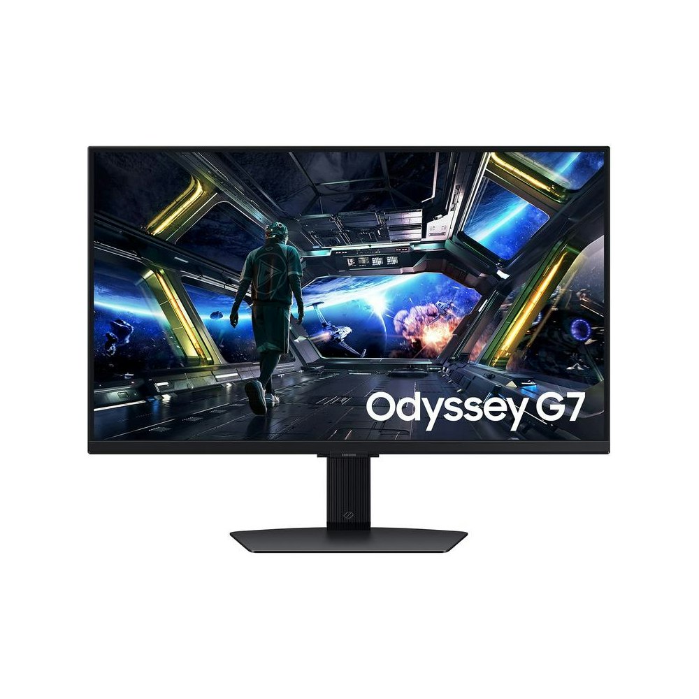 A large main feature product image of Samsung Odyssey G70D - 27" 4K 2160p 144Hz IPS Gaming Monitor