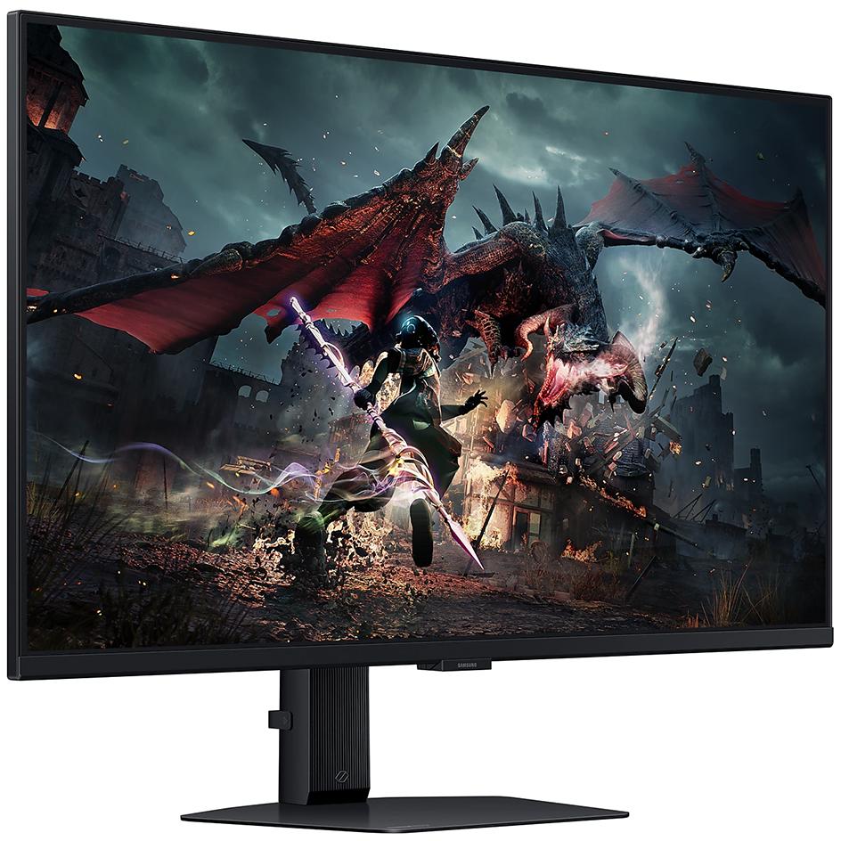 A large main feature product image of Samsung Odyssey G50D - 32" 1440p 180Hz Fast IPS Gaming Monitor