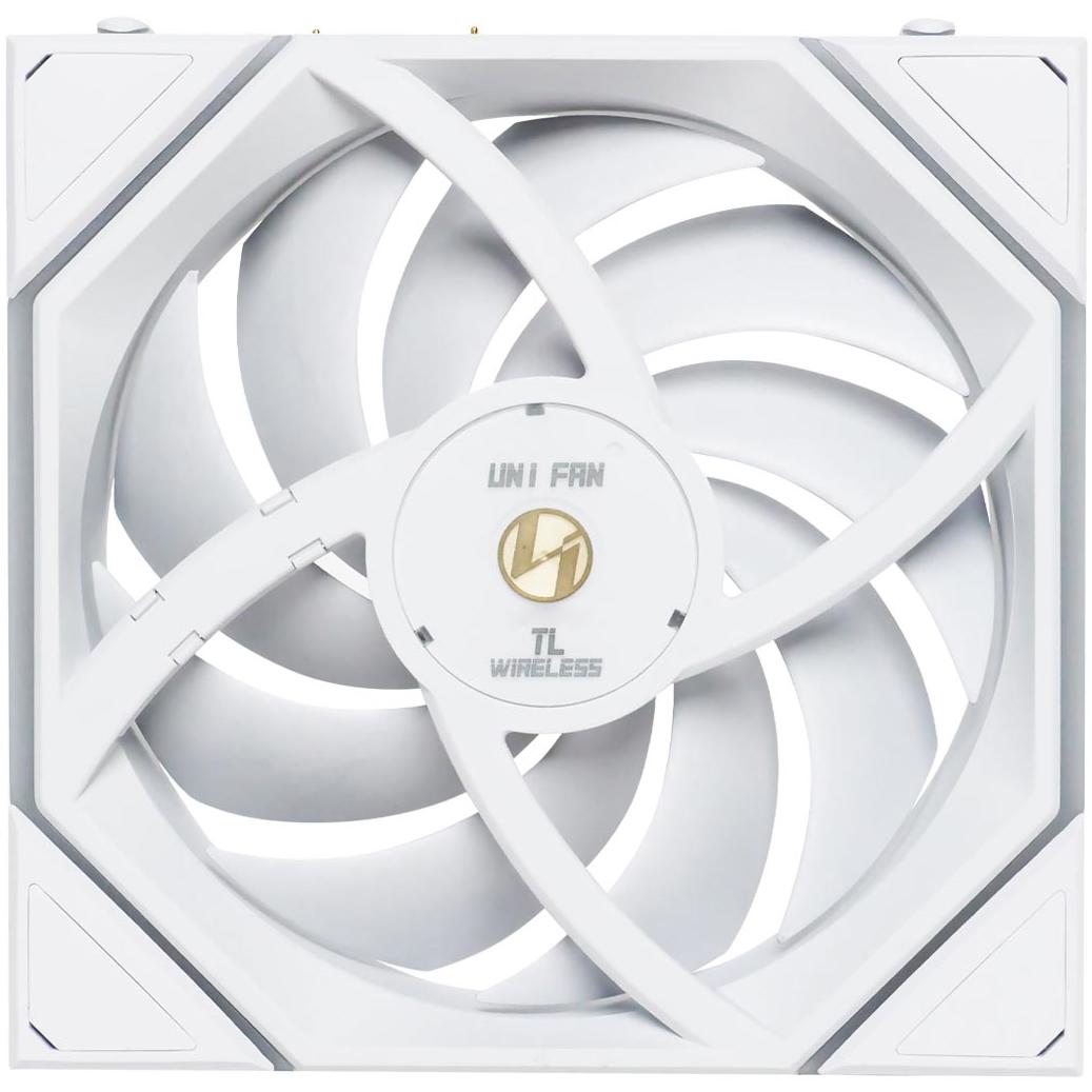 A large main feature product image of Lian LI UNI FAN TL120 Wireless - 120mm Reverse Blade Modular LCP Fan (White)