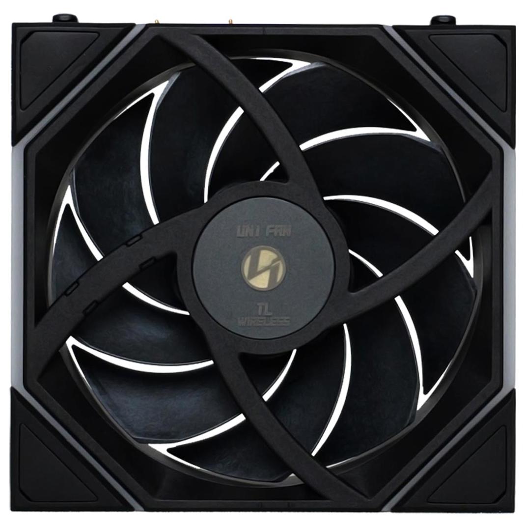 A large main feature product image of Lian LI UNI FAN TL120 Wireless - 120mm Modular LCP Fan 3-Pack w/ Controller (Black)