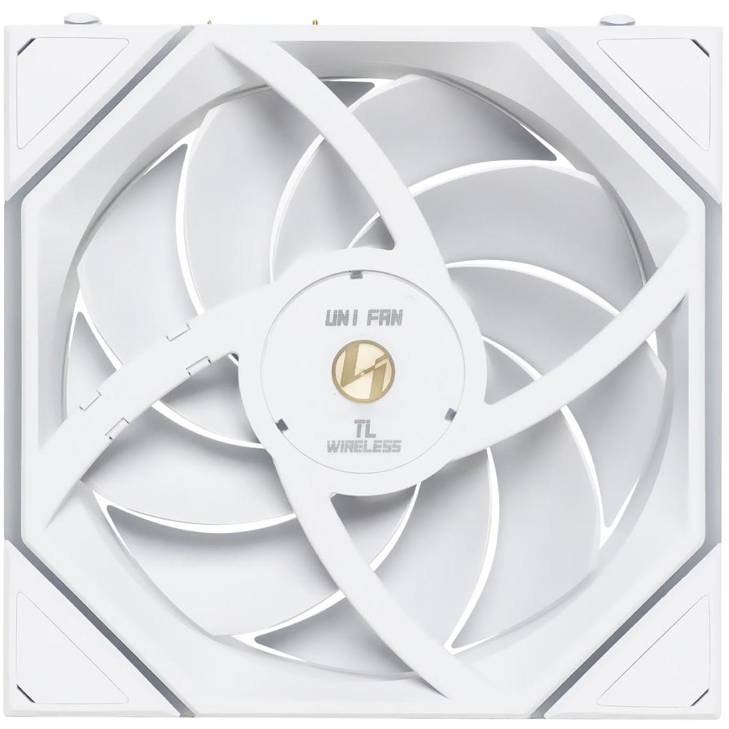 A large main feature product image of Lian LI UNI FAN TL120 Wireless - 120mm Modular LCP Fan 3-Pack w/ Controller (White)