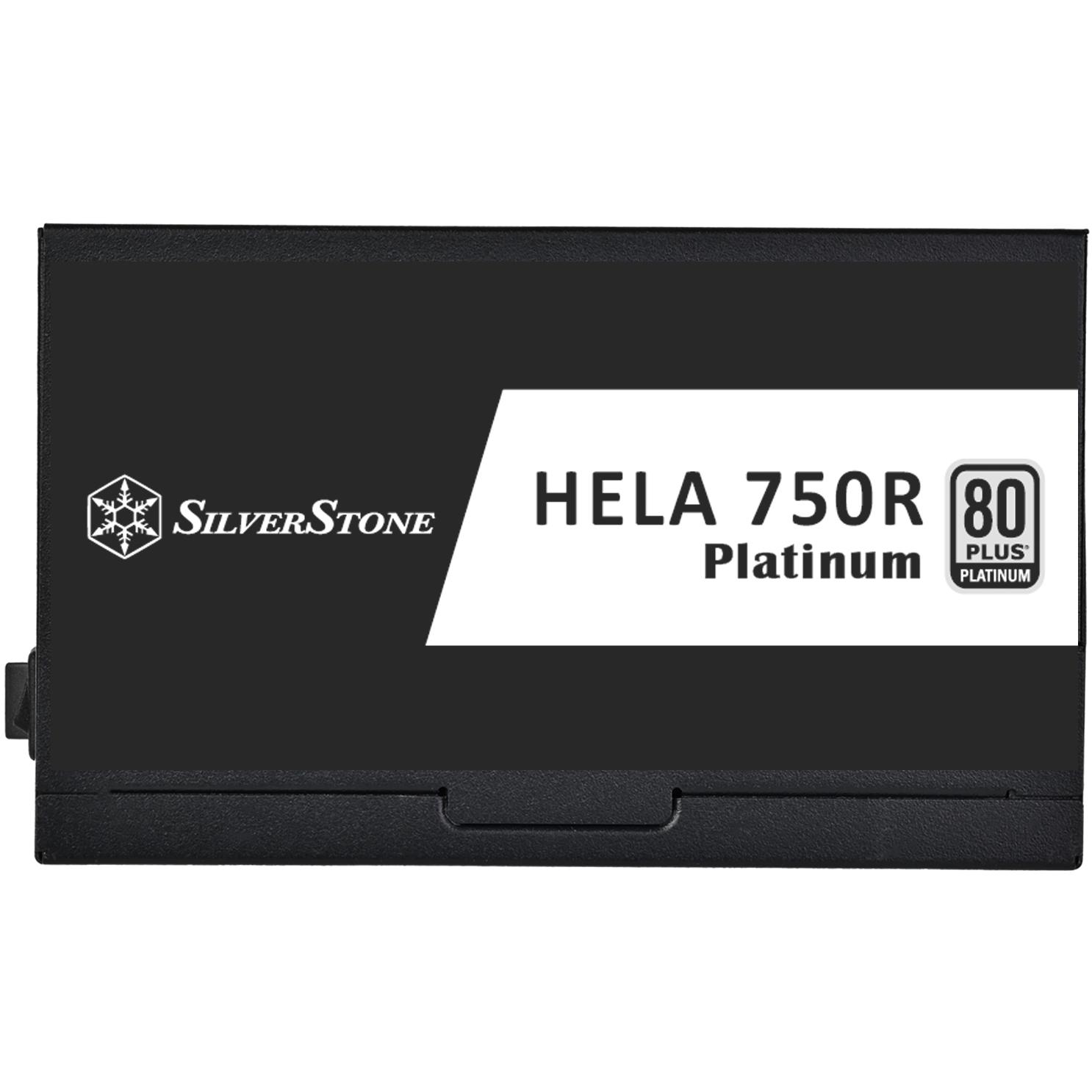 A large main feature product image of Silverstone HELA R 750W Platinum PCIe 5.0 ATX Modular PSU