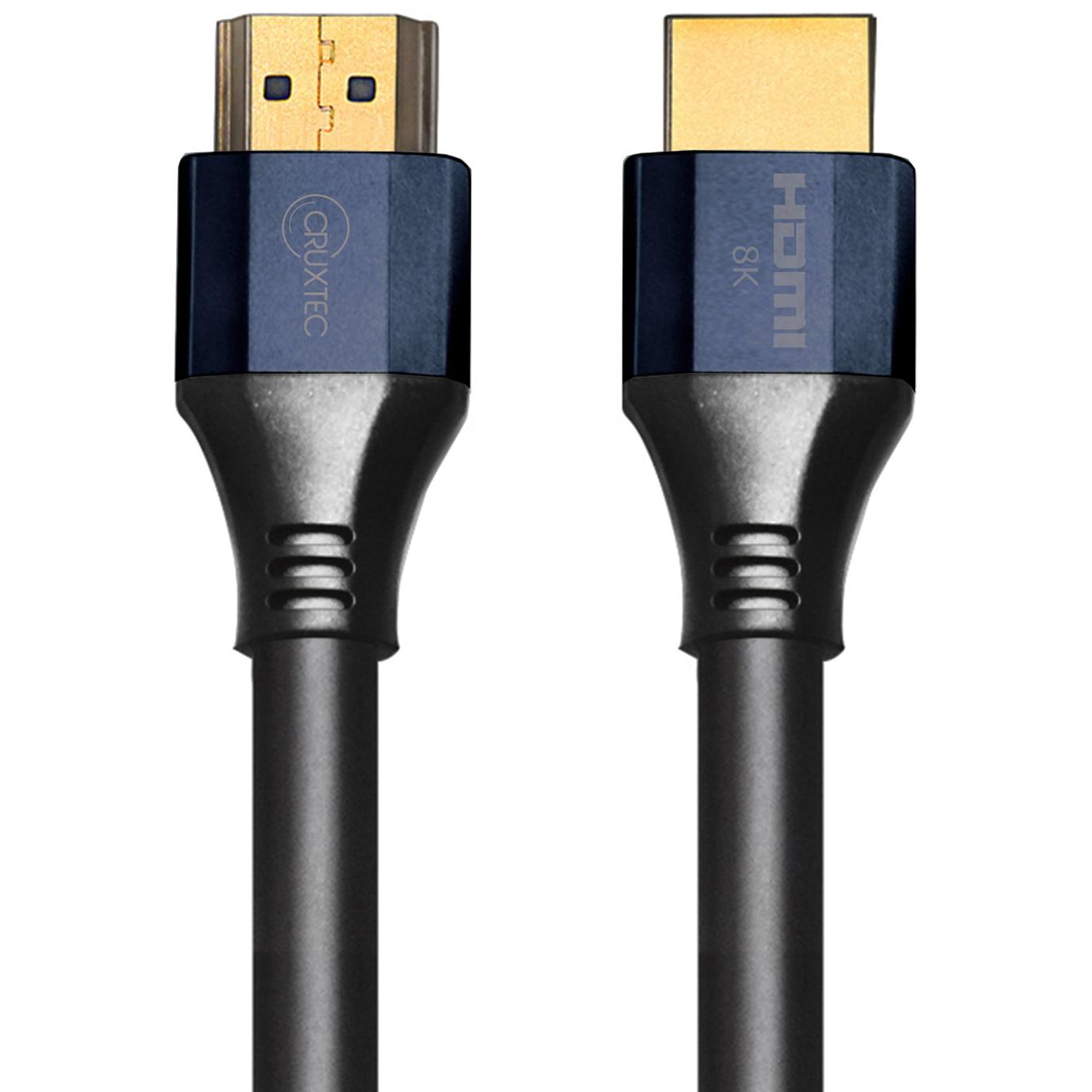 A large main feature product image of Cruxtec HDMI 2.1 Cable 8K with Ethernet 5m Black