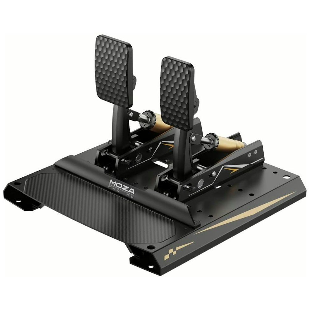 A large main feature product image of MOZA CRP2 Pedals