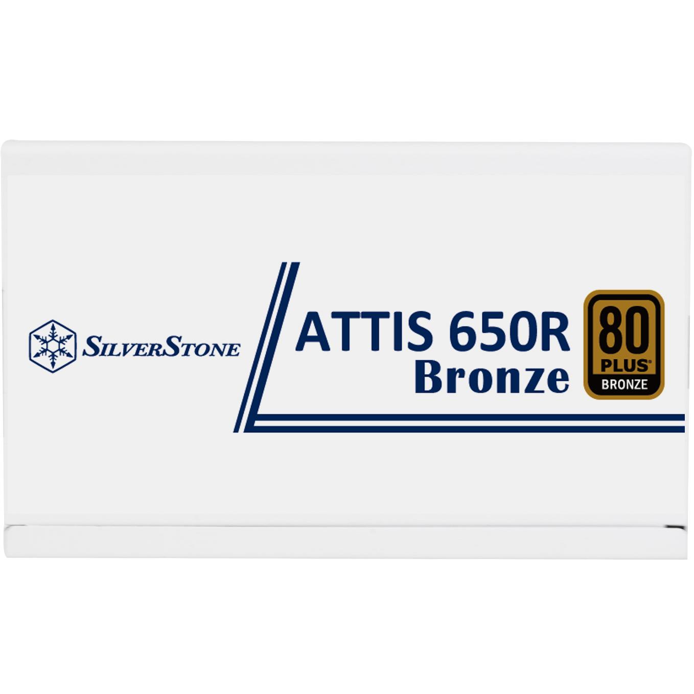 A large main feature product image of SilverStone Attis 650W Bronze ATX PSU (White)