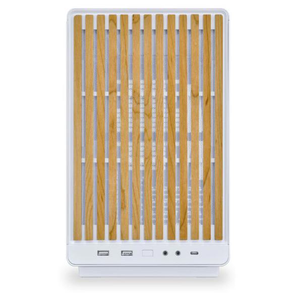 A large main feature product image of Lian Li DAN-A3 Wooden 26L Compact mATX Case (White)