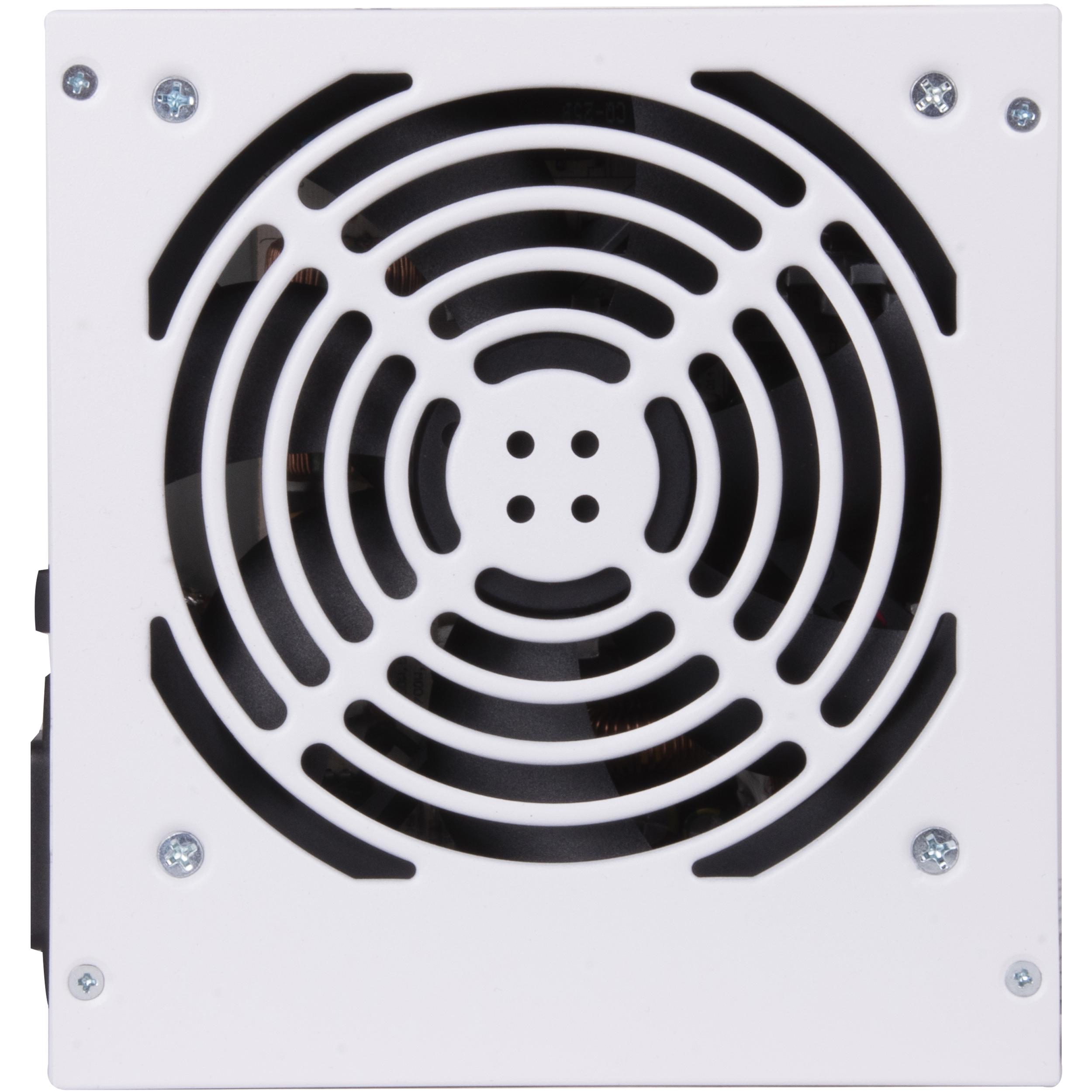 A large main feature product image of SilverStone Strider 650W 80PLUS ATX PSU (White)