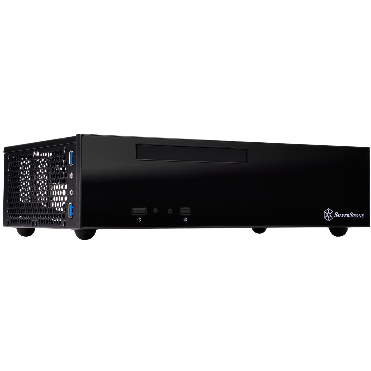 A large main feature product image of SilverStone ML09 SFF 7L Mini-ITX Case