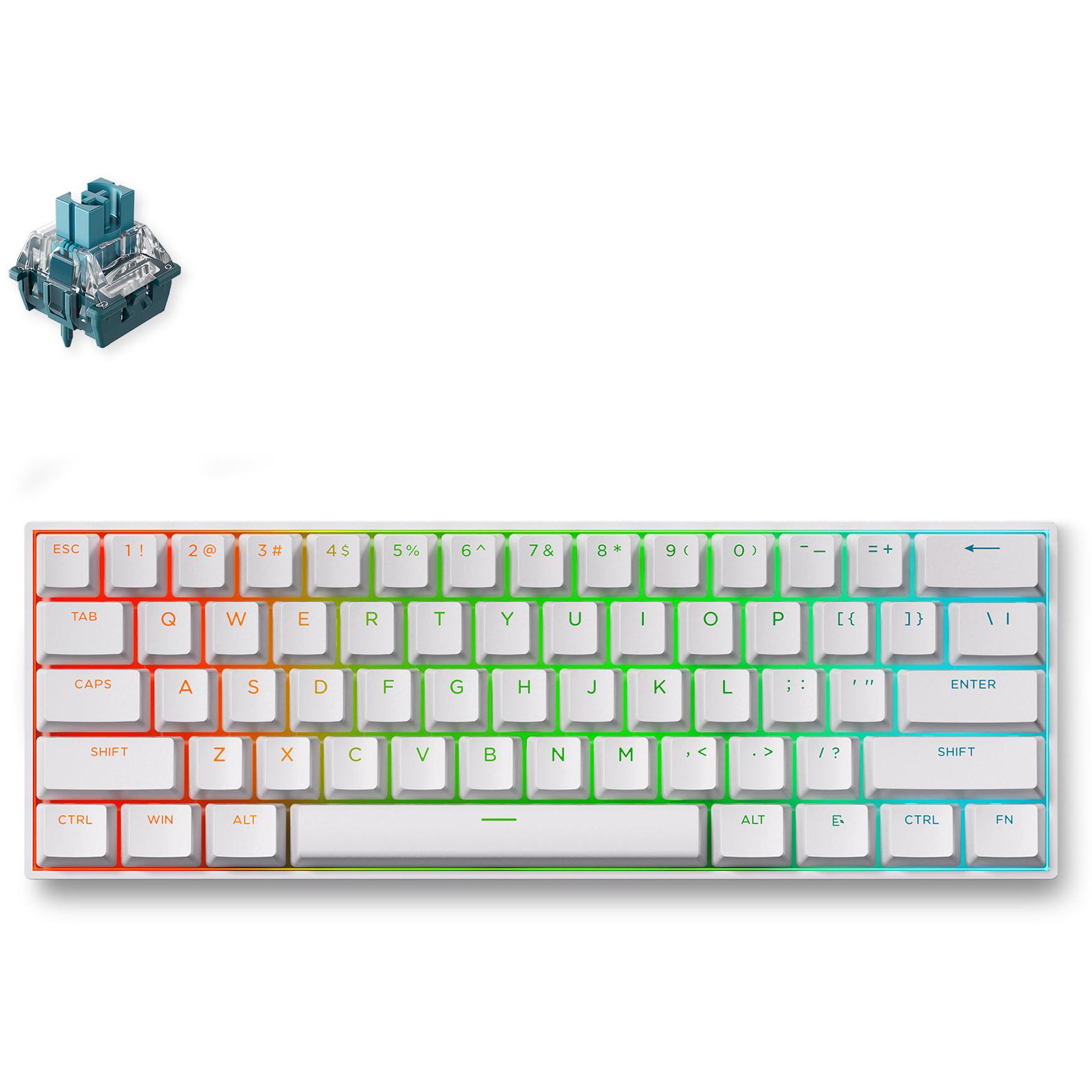 A large main feature product image of MCHOSE ACE 60 Pro HE Magnetic 8K Wired Gaming Keyboard - White (Uranus Magnetic Switch Standard)