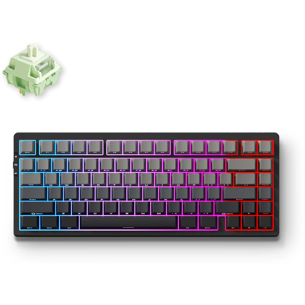 MCHOSE G75 Pro Gasket Mount 75% Layout Hot-Swap Wireless Mechanical Keyboard - Black (Matcha Latte Switch)