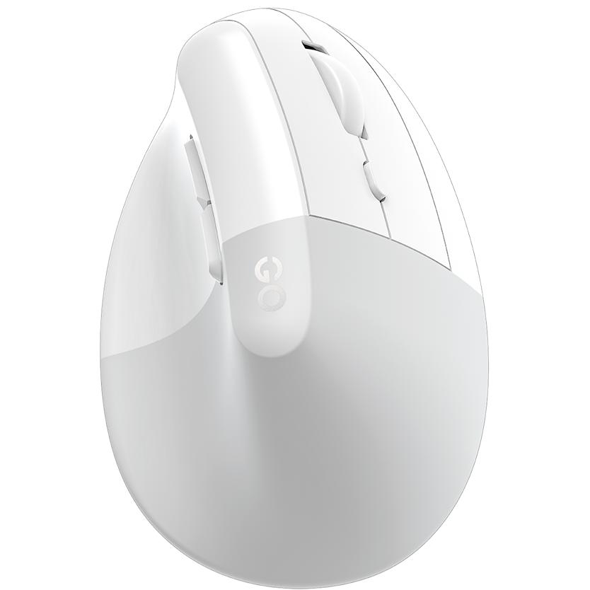 A large main feature product image of Fantech Comfy W195R Vertical Ergonomic Office Rechargeable Wireless Mouse - White