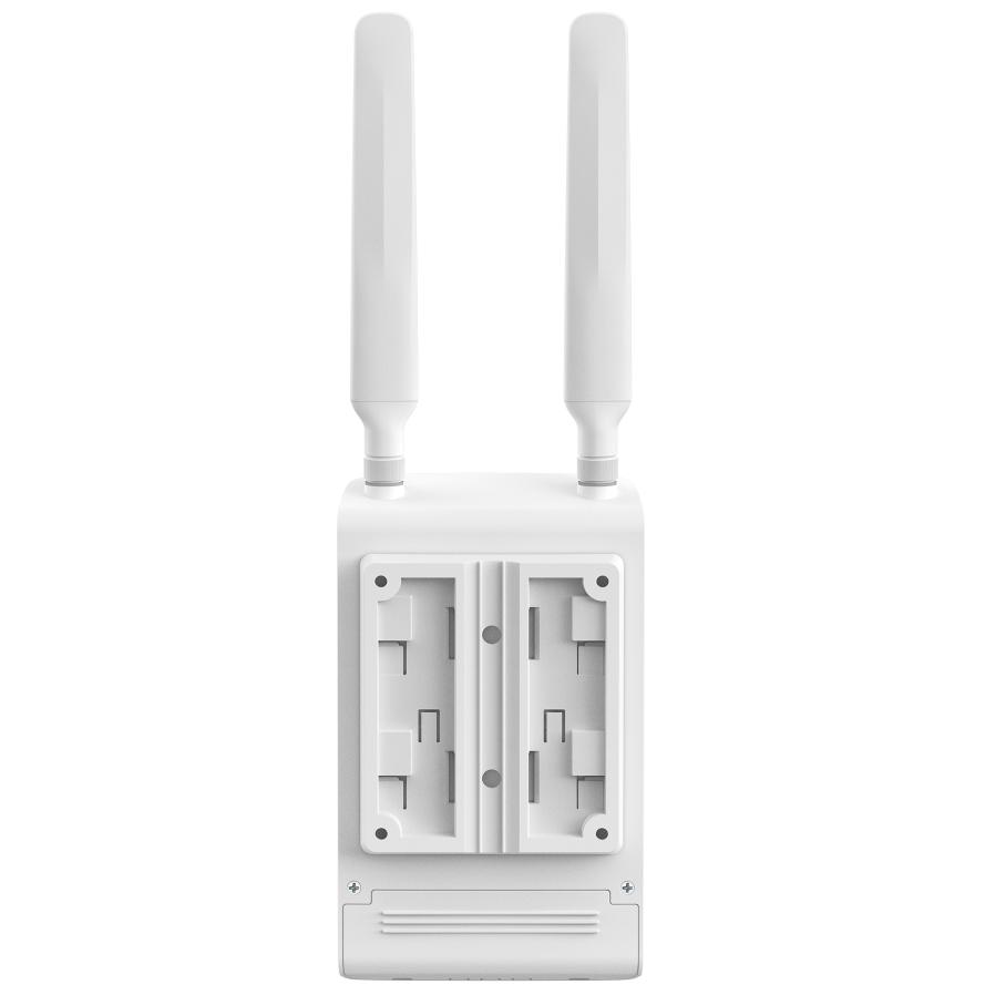 A large main feature product image of TP-Link Omada ER703WP 4G+ Cat6 AX3000 Wi-Fi 6 Indoor/Outdoor Gateway