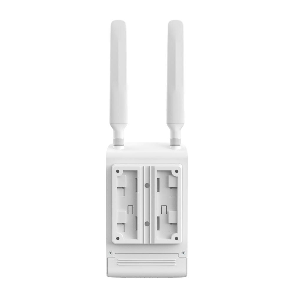 A large main feature product image of TP-Link Omada ER703WP 4G+ Cat6 AX3000 Wi-Fi 6 Indoor/Outdoor Gateway