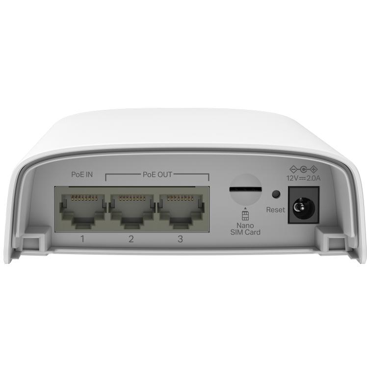 A large main feature product image of TP-Link Omada ER703WP 4G+ Cat6 AX3000 Wi-Fi 6 Indoor/Outdoor Gateway