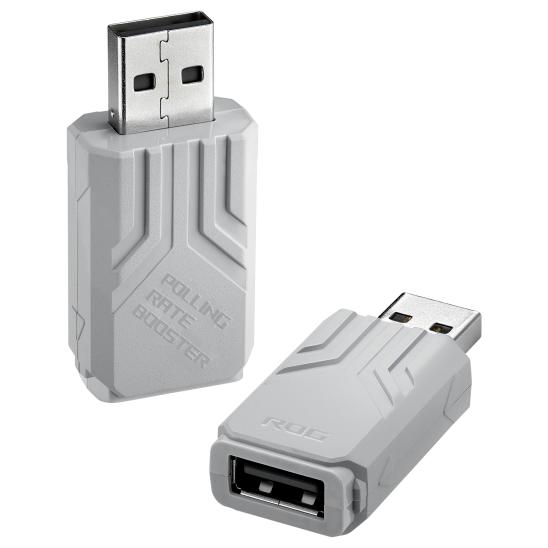 A large main feature product image of ASUS ROG Polling Rate Booster - White