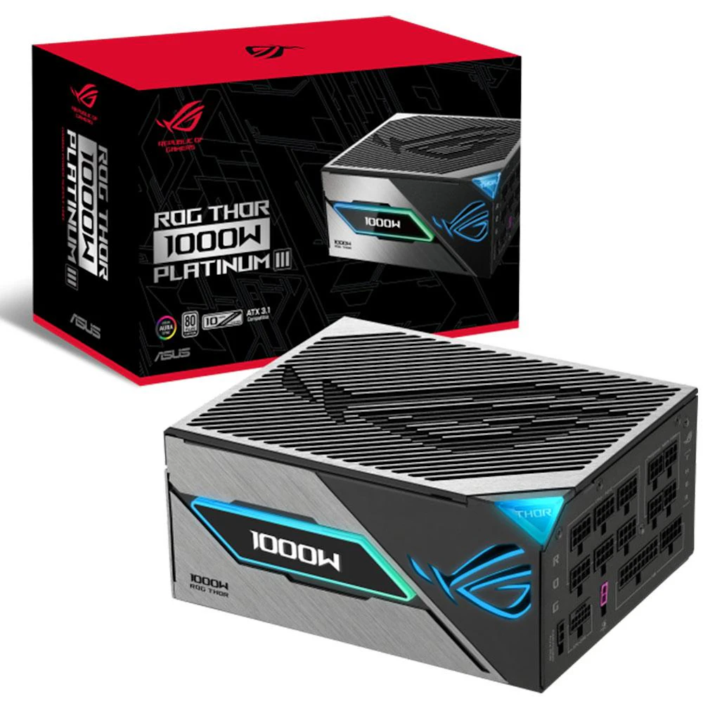 ASUS ROG THOR 1000W Platinum III PCIe 5.0 Modular PSU w/ Magnetic OLED Display