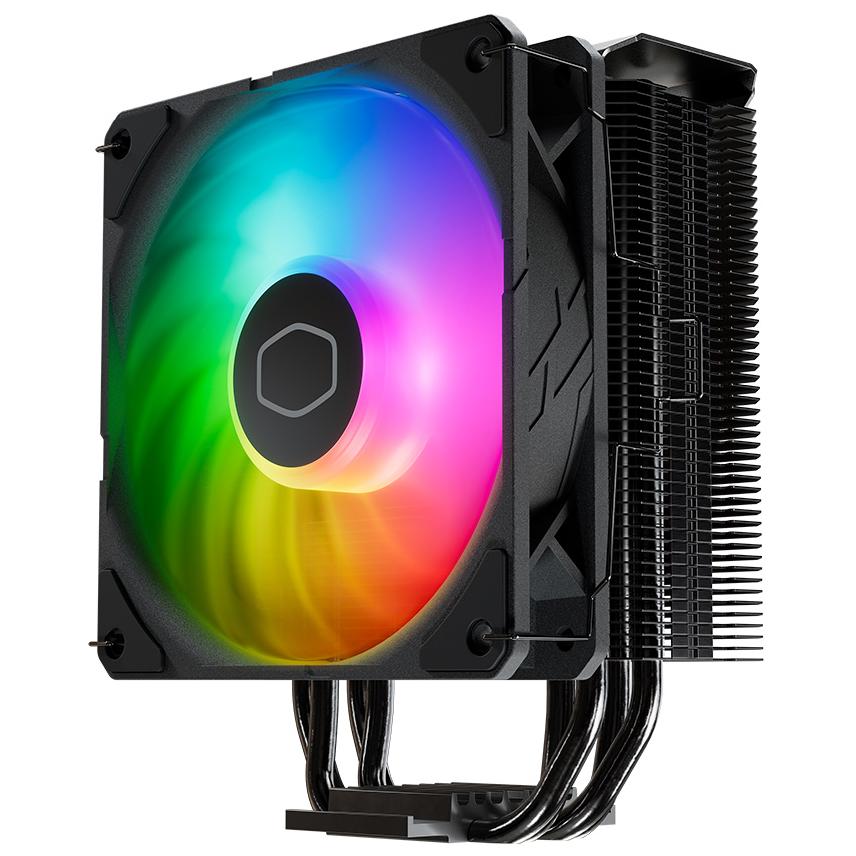 A large main feature product image of Cooler Master Hyper 212 Pro ARGB CPU Cooler (Black)
