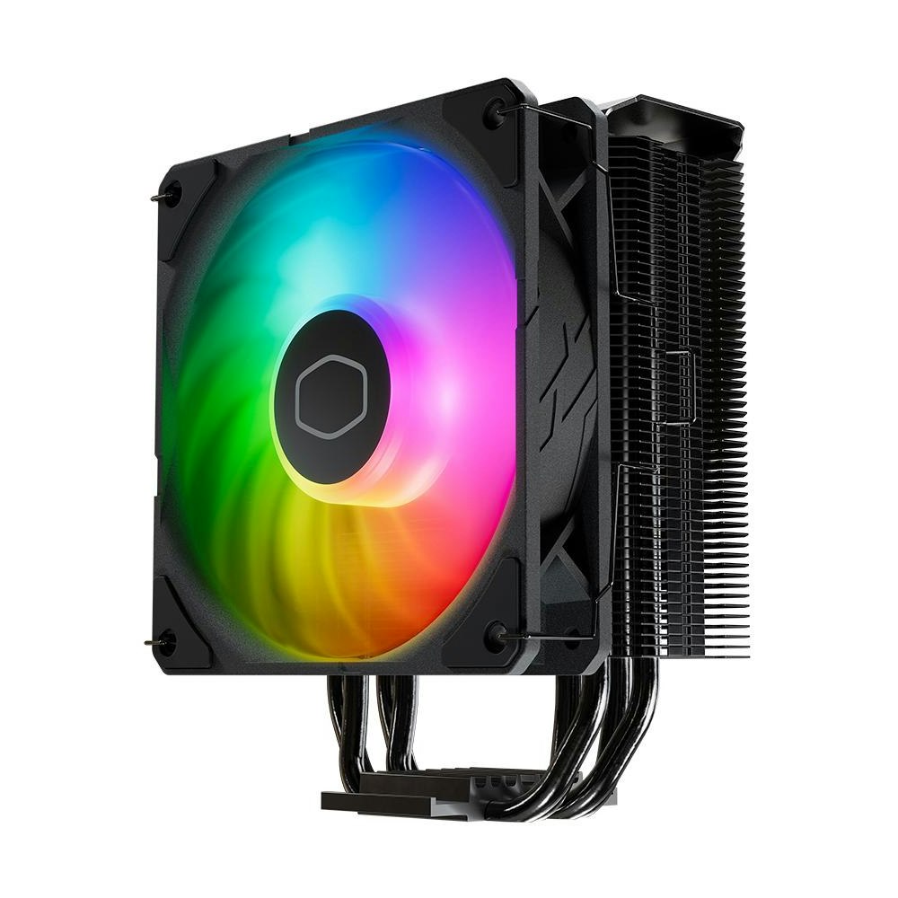 A large main feature product image of Cooler Master Hyper 212 Pro ARGB CPU Cooler (Black)