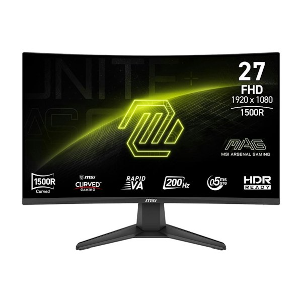 MSI MAG 27C6F E20 - 27" Curved 1080p 200Hz 0.5ms Fast VA Gaming Monitor
