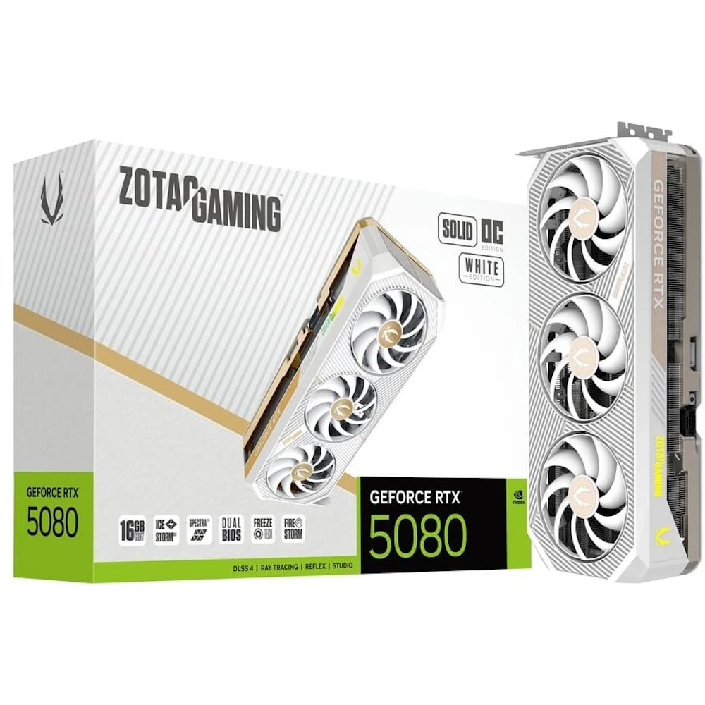 ZOTAC GAMING GeForce RTX 5080 SOLID OC 16GB GDDR7 (White)