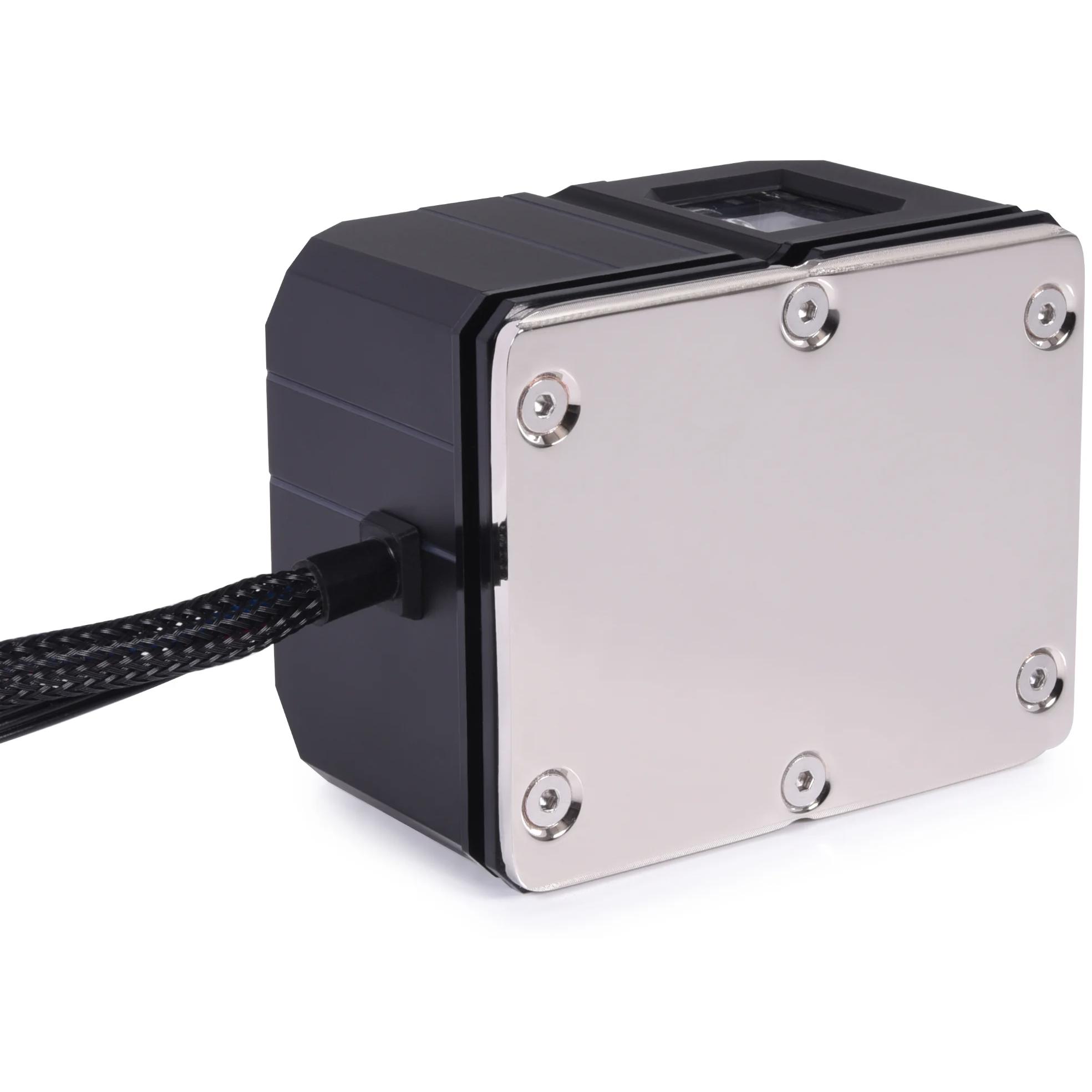 A large main feature product image of Alphacool Eisbaer Pro Aurora Solo ARGB CPU Pump/Block Combo