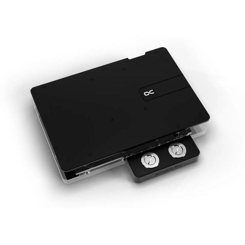 A large main feature product image of Alphacool Core GeForce RTX 5080 Gaming Trio GPU Water Block