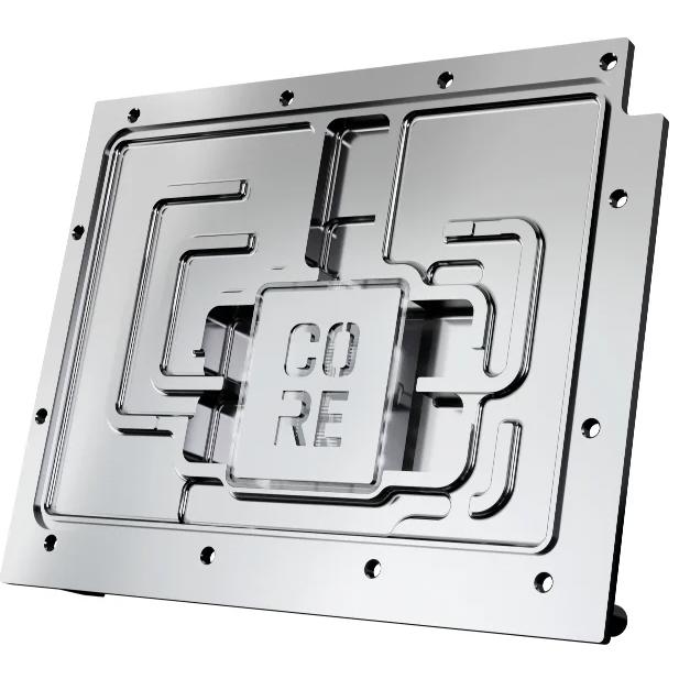 A large main feature product image of Alphacool Core GeForce RTX 5080 Gaming Trio GPU Water Block