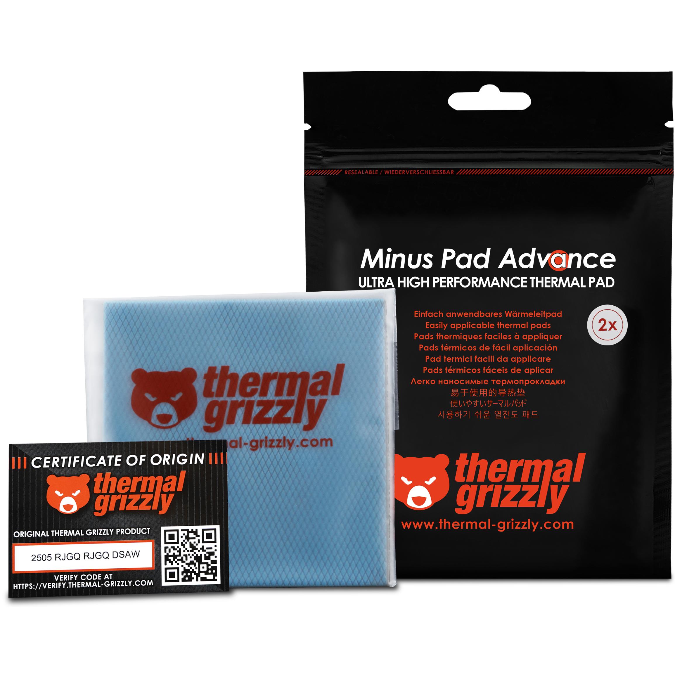 A large main feature product image of Thermal Grizzly Minus Pad Advance - 100x100 x 2.0mm Thermal Pad (2pcs)