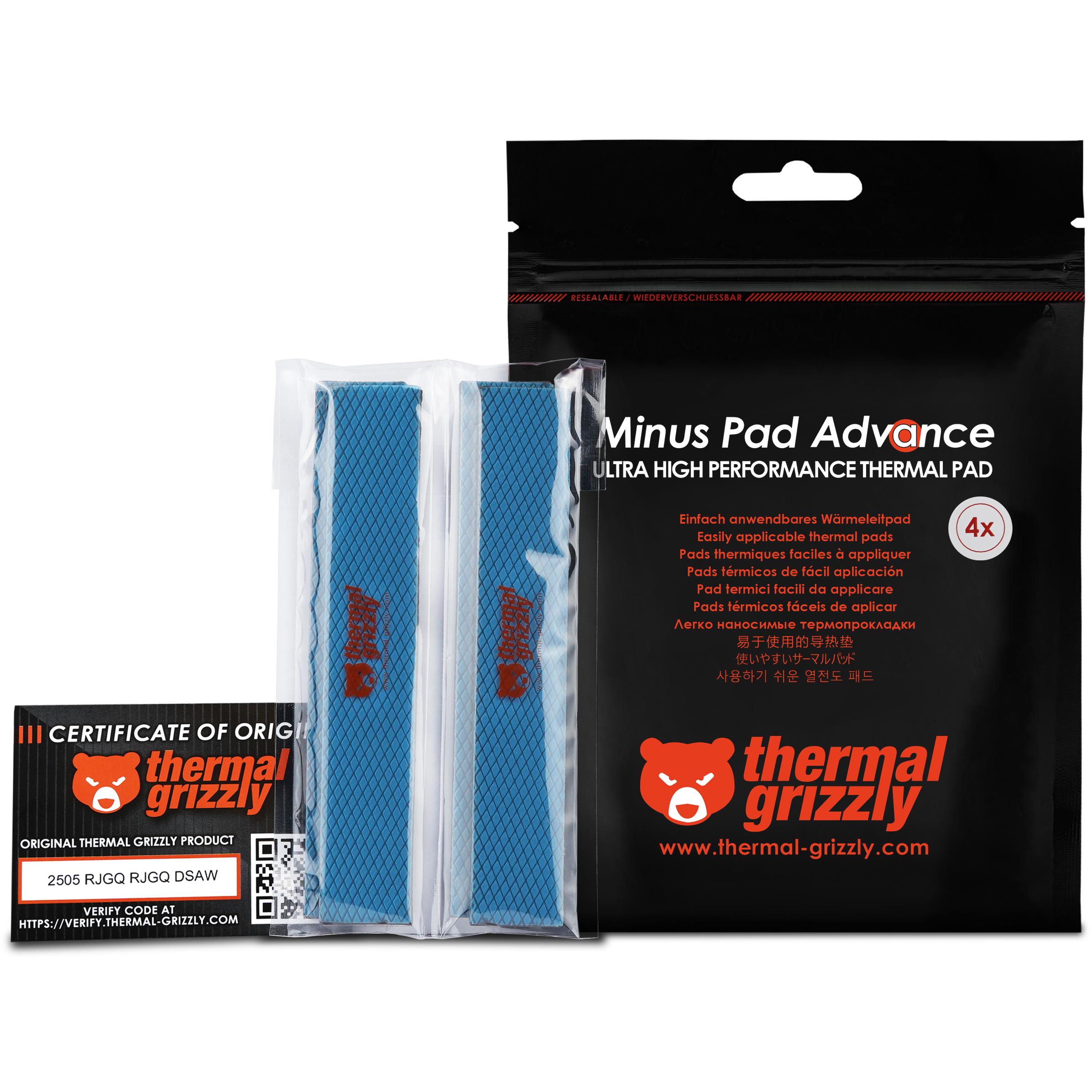 A large main feature product image of Thermal Grizzly Minus Pad Advance - 120x20 x 1.5mm Thermal Pad (4pcs)