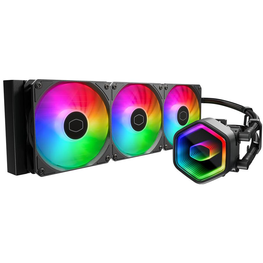 A large main feature product image of Cooler Master ML360L Core II - 360mm ARGB AIO Liquid CPU Cooler (Black)